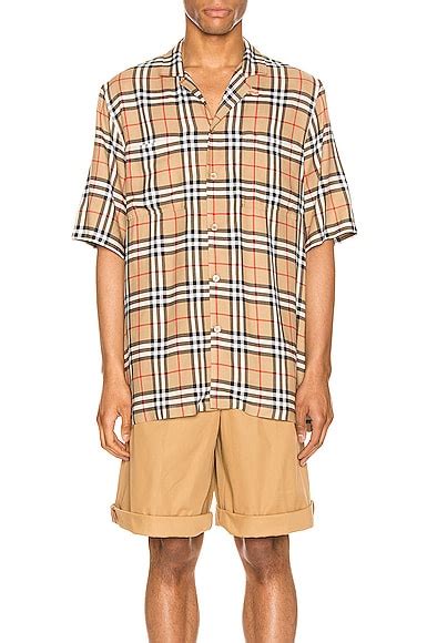 burberry raymouth shirt|Burberry Raymouth Check Short Sleeve Shirt in Archive Beige IP .